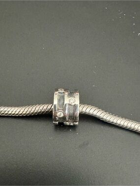 Pandora Retired Sparkling Clip Charm 925 Sterling Silver & Cubic Zirconia Stones